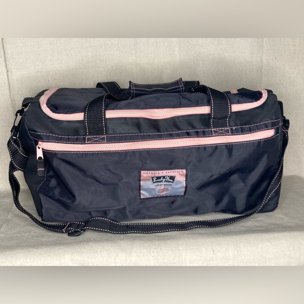 Lucky Brand Lucky You Black Pink Gym Tote Weekend Bag Duffle (Check Pictures)